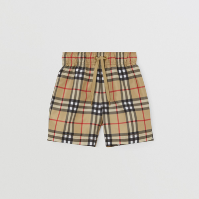 Shop Burberry Childrens Vintage Check Swim Shorts In Archive Beige