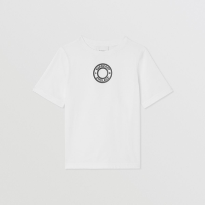 Shop Burberry Childrens Logo Graphic Cotton T-shirt In White