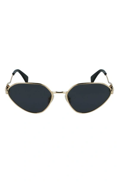 Shop Lanvin Rateau 58mm Cat Eye Sunglasses In Gold / Grey