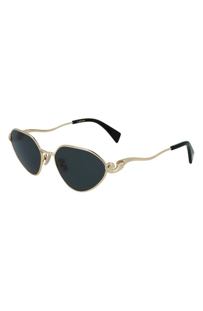 Shop Lanvin Rateau 58mm Cat Eye Sunglasses In Gold / Grey
