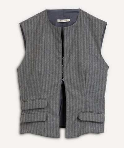 Shop Paloma Wool Women's Pearl Pinstripe Vest In Dark Grey