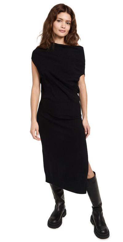 Shop Brochu Walker Lori Sleeveless Cashmere Dress Black Onyx