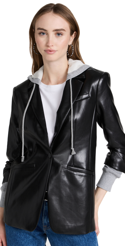 Shop Cinq À Sept Faux Leather Hooded Khloe Jacket