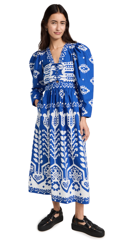 Shop Sea Sonia Print Long Sleeve Dress Blue