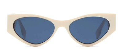 Shop Fendi O'lock Fe 40049i 25v Cat Eye Sunglasses In Blue