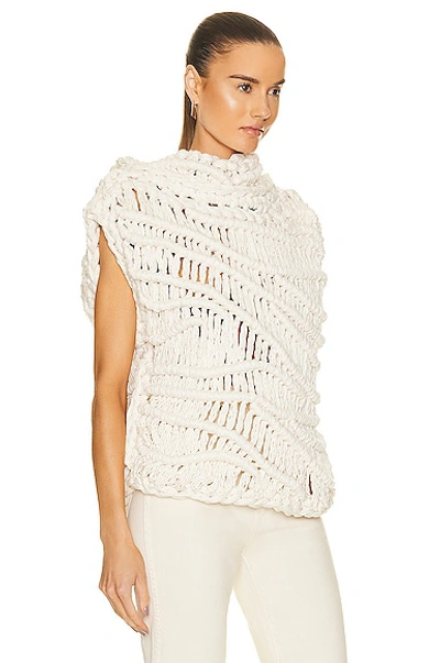 Shop Aisling Camps Sleeveless Macrame Hoodie In Ivory