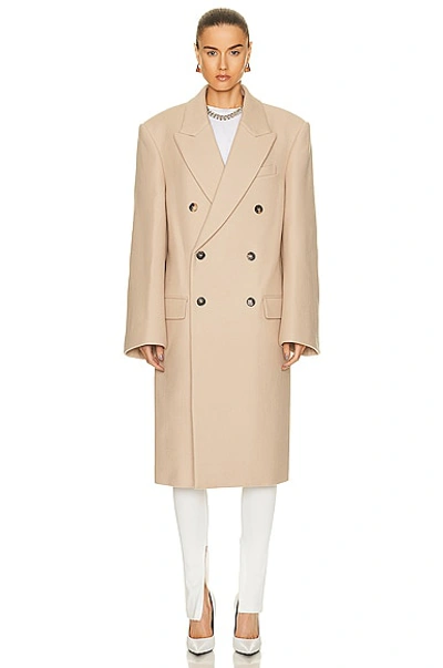 Wardrobe.nyc Beige Hailey Bieber Edition Double-breasted Coat In Beige