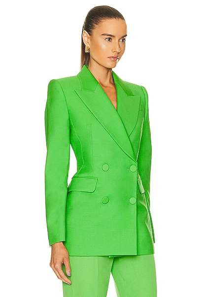 Shop Alexander Mcqueen Fitted Double Breasted Jacket In Acid Green