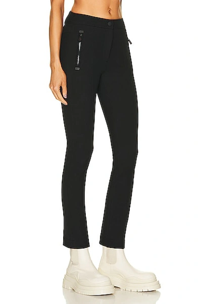 Moncler Slim Fit Stretch Fabric Trousers With Belt Loops And Side Pockets In Black