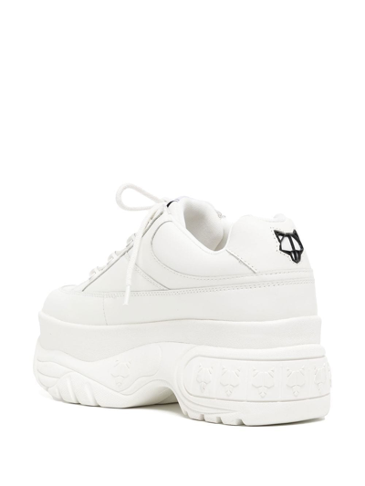 Shop Naked Wolfe Sporty Platform Lace-up Sneakers In White