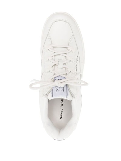 Shop Naked Wolfe Sporty Platform Lace-up Sneakers In White