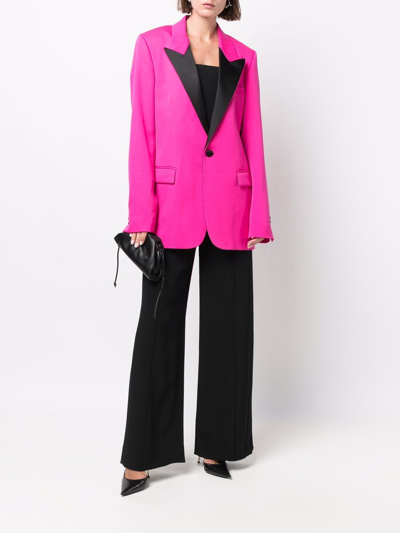 Shop Ami Alexandre Mattiussi Contrast-lapels Suit Jacket In Pink