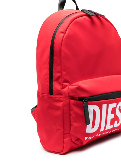 Shop Diesel Logo-print Zip-fastening Backpack In Red