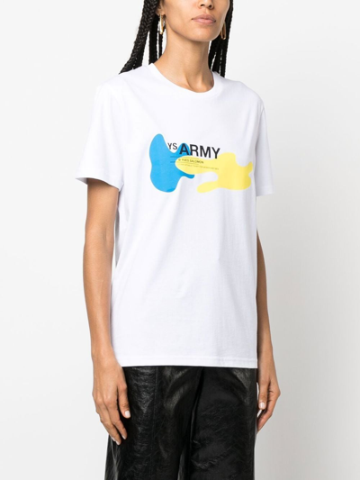 Shop Yves Salomon Ys Army Graphic-print T-shirt In White