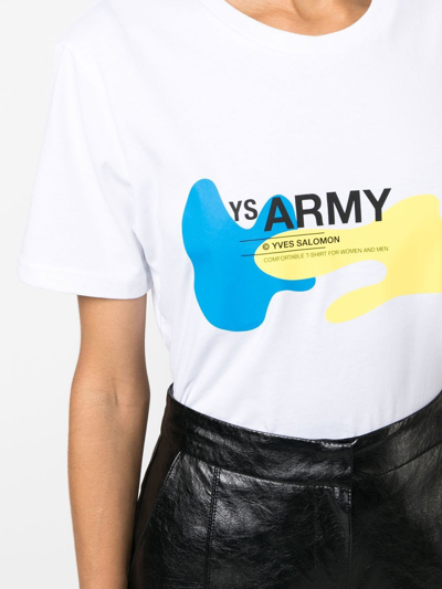 Shop Yves Salomon Ys Army Graphic-print T-shirt In White
