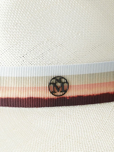 Maison Michel Charles Straw Fedora Hat In Neutrals