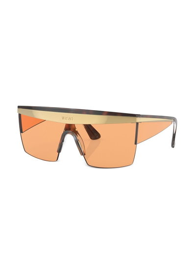 Shop Versace Square Frame Sunglasses In Orange