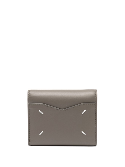 Shop Maison Margiela Leather Envelope Wallet In Grey