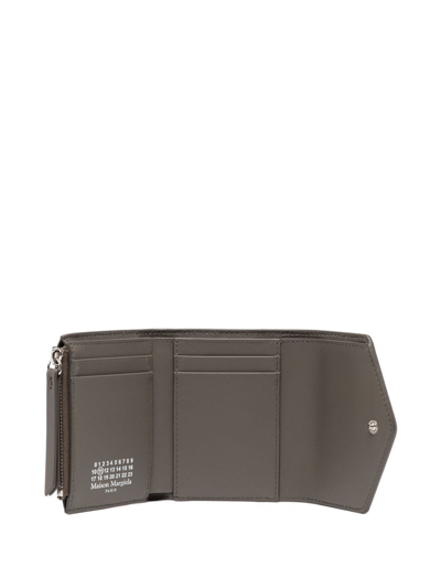 Shop Maison Margiela Leather Envelope Wallet In Grey