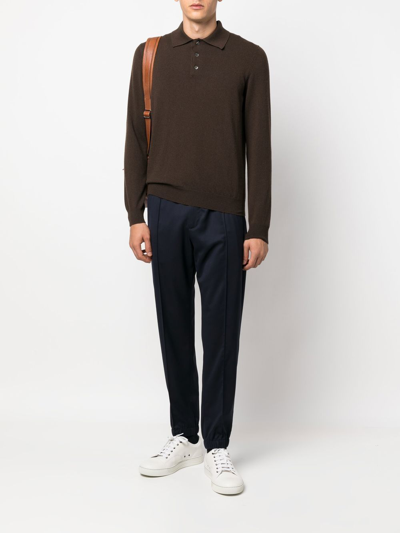 Zegna Navy Blue High Performance Wool Joggers In Blue