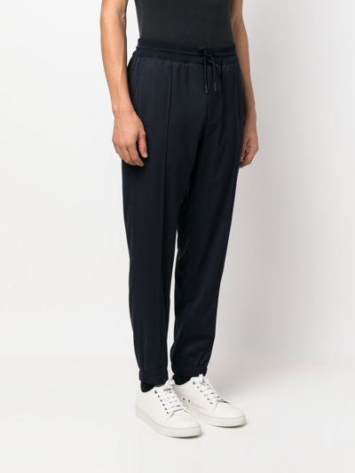 Zegna Navy Blue High Performance Wool Joggers In Blue