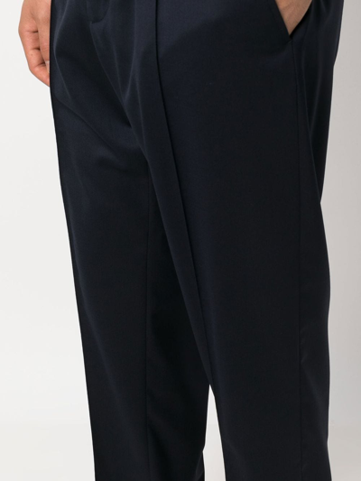 Zegna Navy Blue High Performance Wool Joggers In Blue