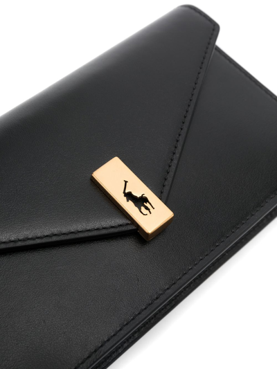 Shop Polo Ralph Lauren Logo-plaque Leather Crossbody Bag In Black
