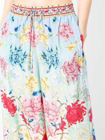 Shop Camilla Floral-print Straight-leg Trousers In Multicolour