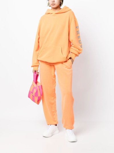 Shop Fred Segal La Cienega Logo-print Hoodie In Orange