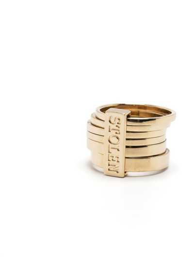 Shop Stolen Girlfriends Club Six Piece Band Ring In Gold