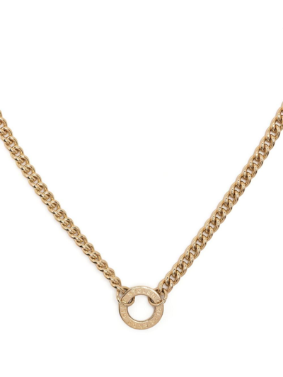 Shop Stolen Girlfriends Club Halo Logo-charm Necklace In Gold