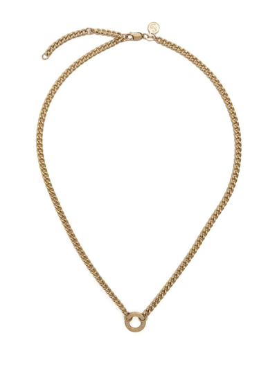 Shop Stolen Girlfriends Club Halo Logo-charm Necklace In Gold