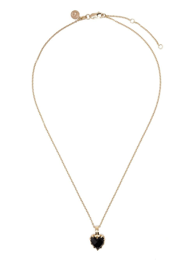 Shop Stolen Girlfriends Club Love Claw Onyx-detail Necklace In Gold