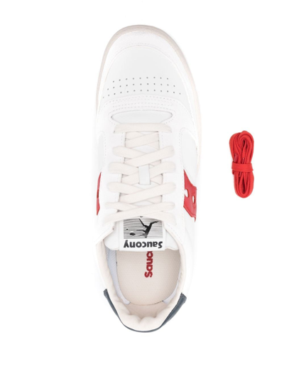 Shop Saucony Panelled Low-top Sneakers In White