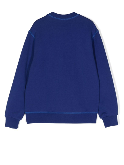 Shop Dsquared2 Logo-print Cotton Sweatshirt In Blue