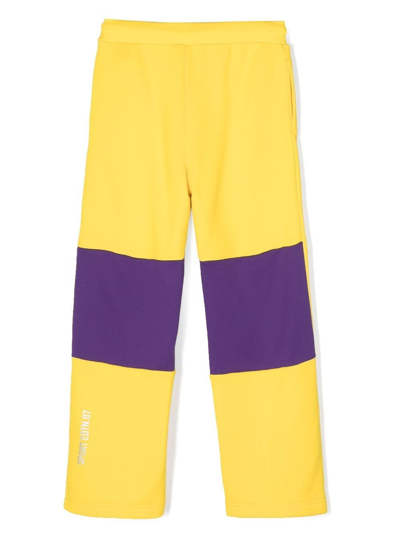 Shop Dsquared2 Colour-block Straight-leg Track Pants In Yellow