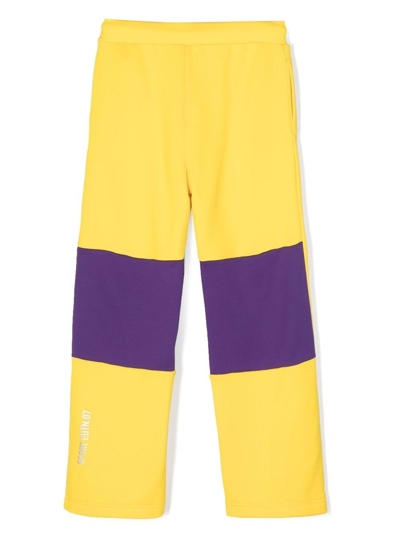 Dsquared2 Colour-block Straight-leg Track Pants In Yellow