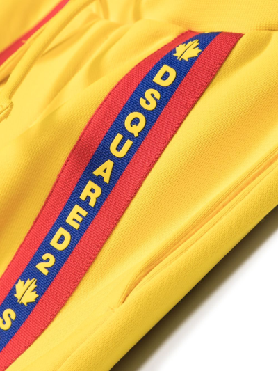Dsquared2 Colour-block Straight-leg Track Pants In Yellow