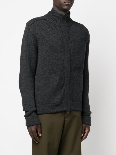 Shop Transit Knitted Zip-up Sweatshirt In Grey