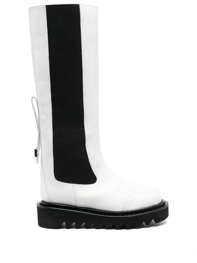 Shop Toga Two-tone Knee Boots In White