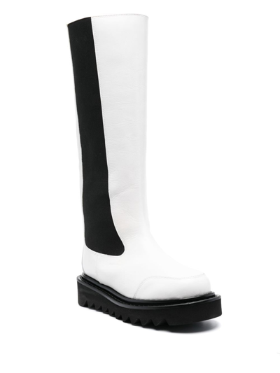 Shop Toga Two-tone Knee Boots In White