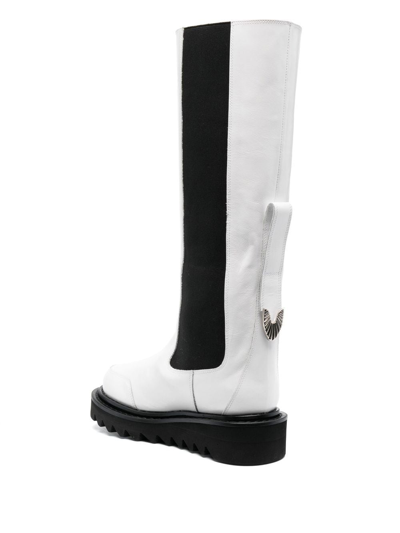 Shop Toga Two-tone Knee Boots In White