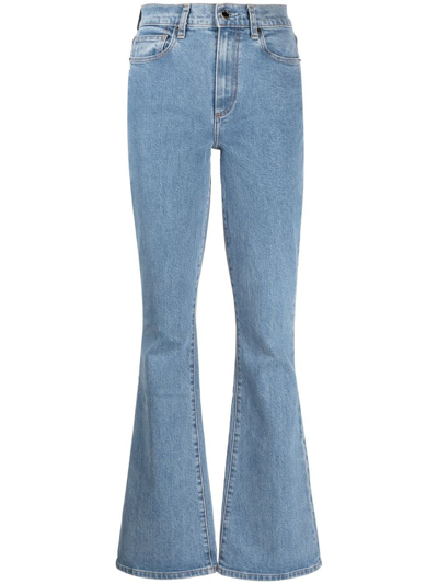 Shop Le Jean Remy High-waisted Flare Jeans In Blue