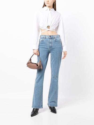 Shop Le Jean Remy High-waisted Flare Jeans In Blue