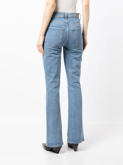 Shop Le Jean Remy High-waisted Flare Jeans In Blue