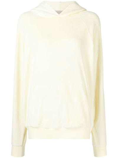 Shop Essentials Long Raglan-sleeved Hoodie In Yellow