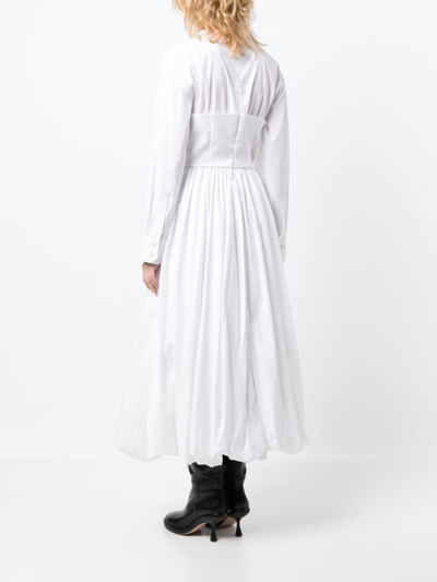 A.w.a.k.e. Layered-panel Cotton-poplin Shirt Dress In White