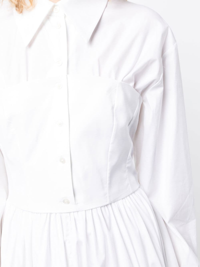 Shop A.w.a.k.e. Corset-style Shirt Dress In White