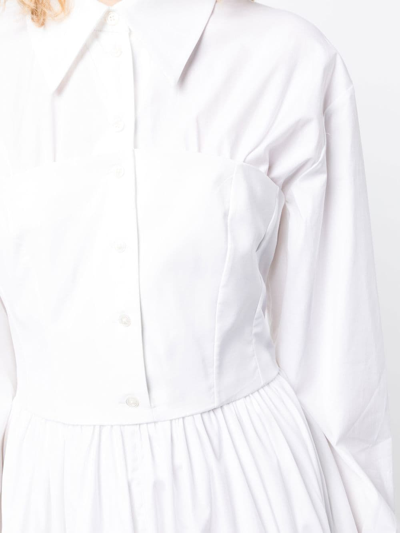 A.w.a.k.e. Layered-panel Cotton-poplin Shirt Dress In White