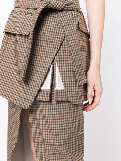 Shop A.w.a.k.e. Belted Midi Skirt In Brown